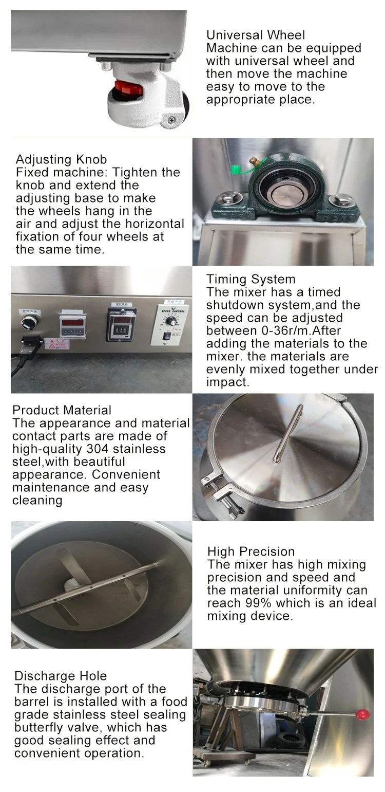 High Viscosity Rotary Conical Stainless Steel Food Powder Condiment Mixer